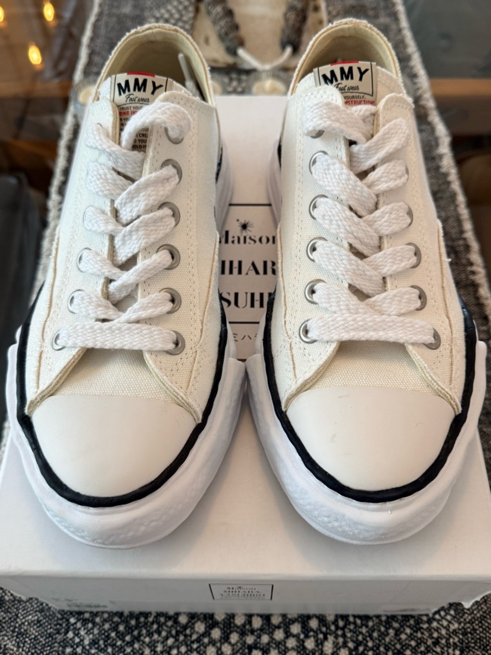 Mihara Yasuhiro Peterson low OG Sole Canvas Sneaker - WHITE Size 40